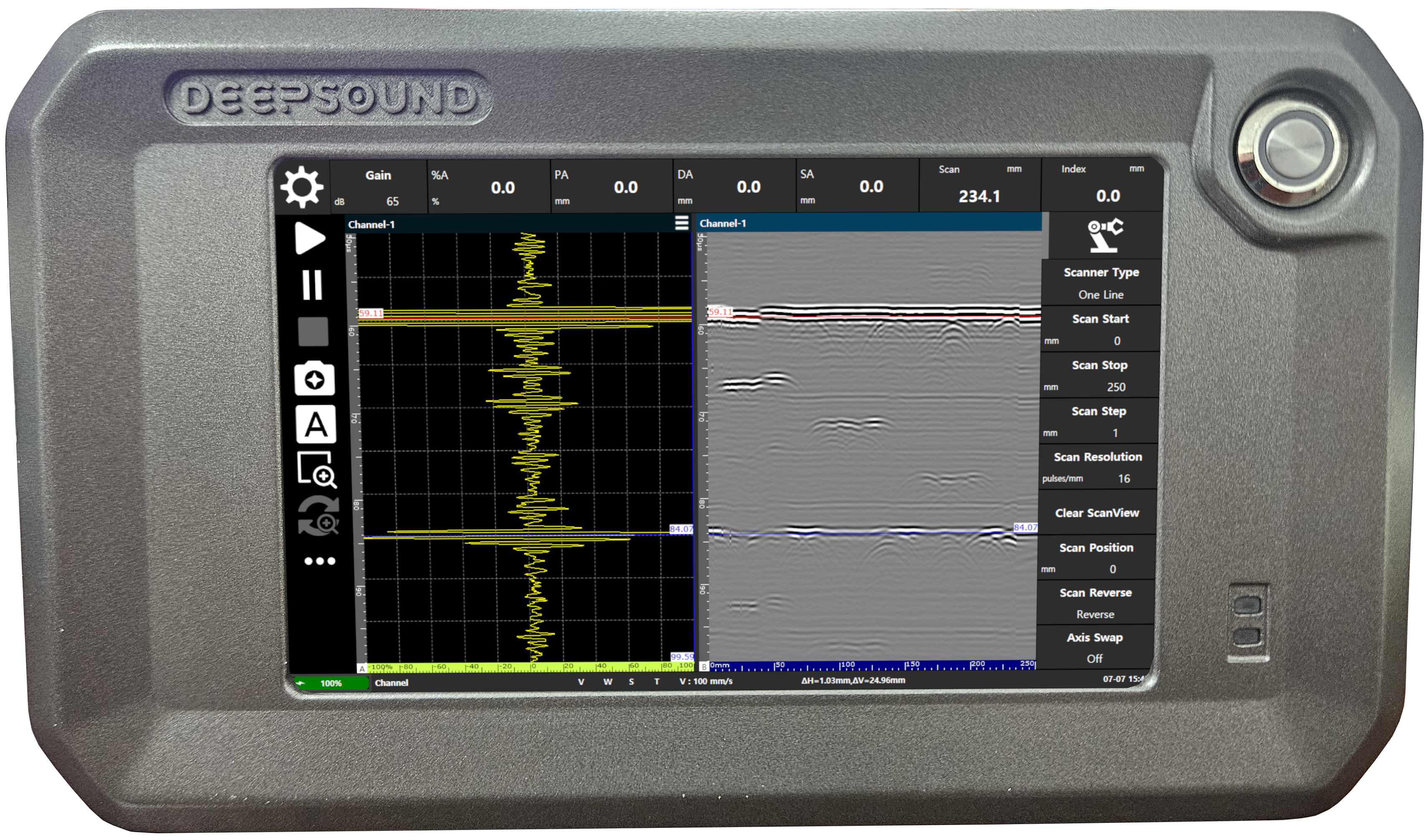 DSPAUT T3 TOFD Scan Visualization